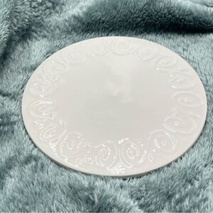 Gibson CLAREMONT White Ceramic Trivet‎ Round Circular Circle